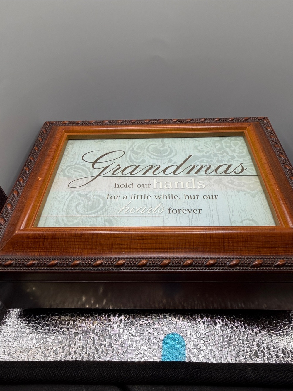 Grandmas Wooden Framed Quote Wall Art - Brown Cottage Garden